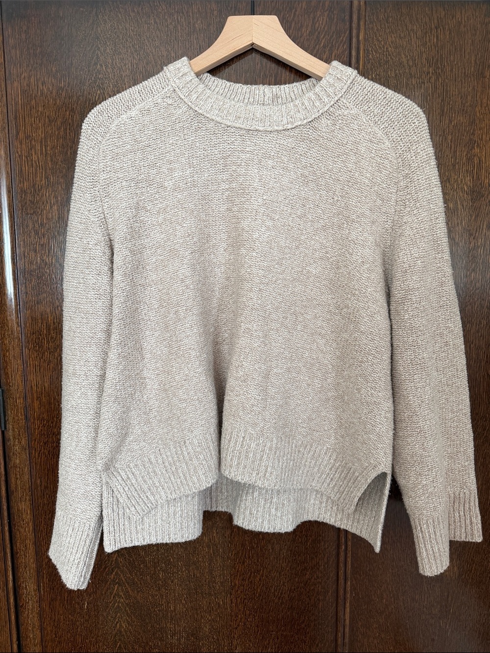 Abercrombie & Fitch Madeline Cozy Crewneck Sweater in Light Beige